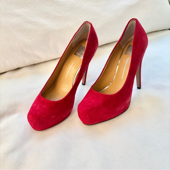 Dolce Vita Red Suede Pumps High Heel Platform size 8.5 - Picture 6 of 12